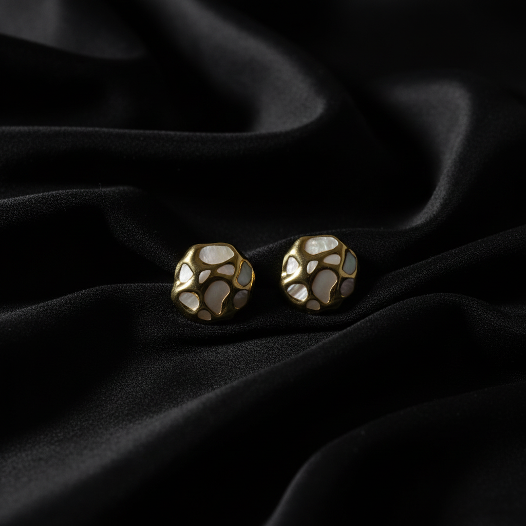 JEWELIXIRS Voronoi Dome Stud Earring