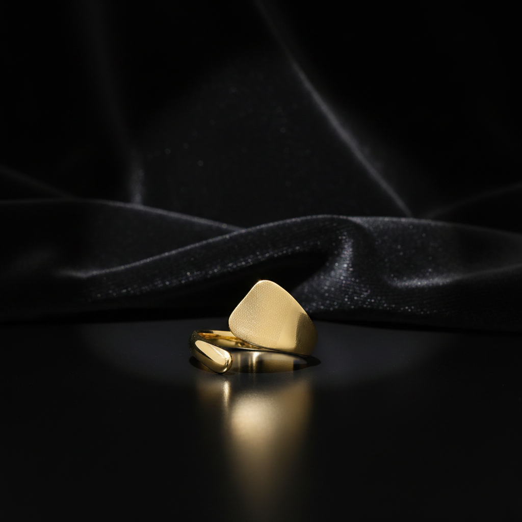 JEWELIXIRS Brushed Signet Open Ring