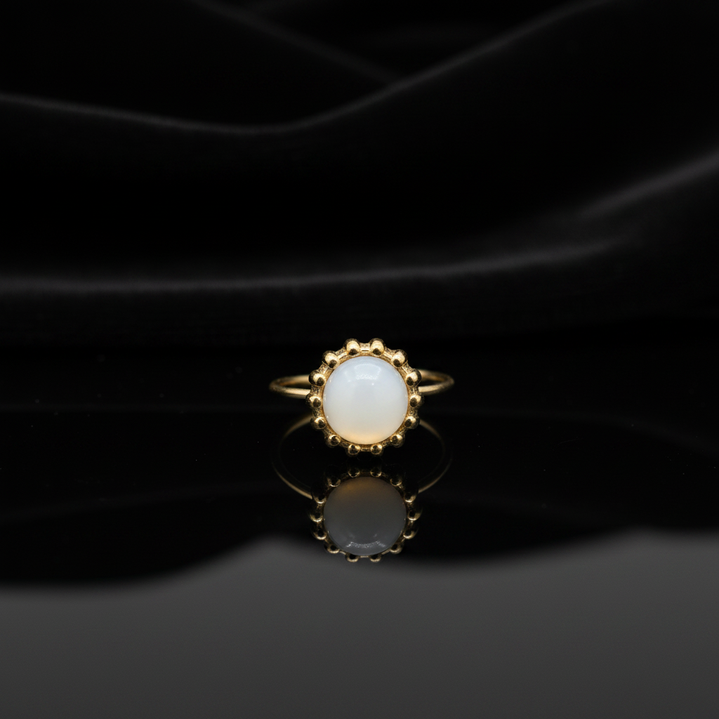 JEWELIXIRS Halo Cabochon Ring