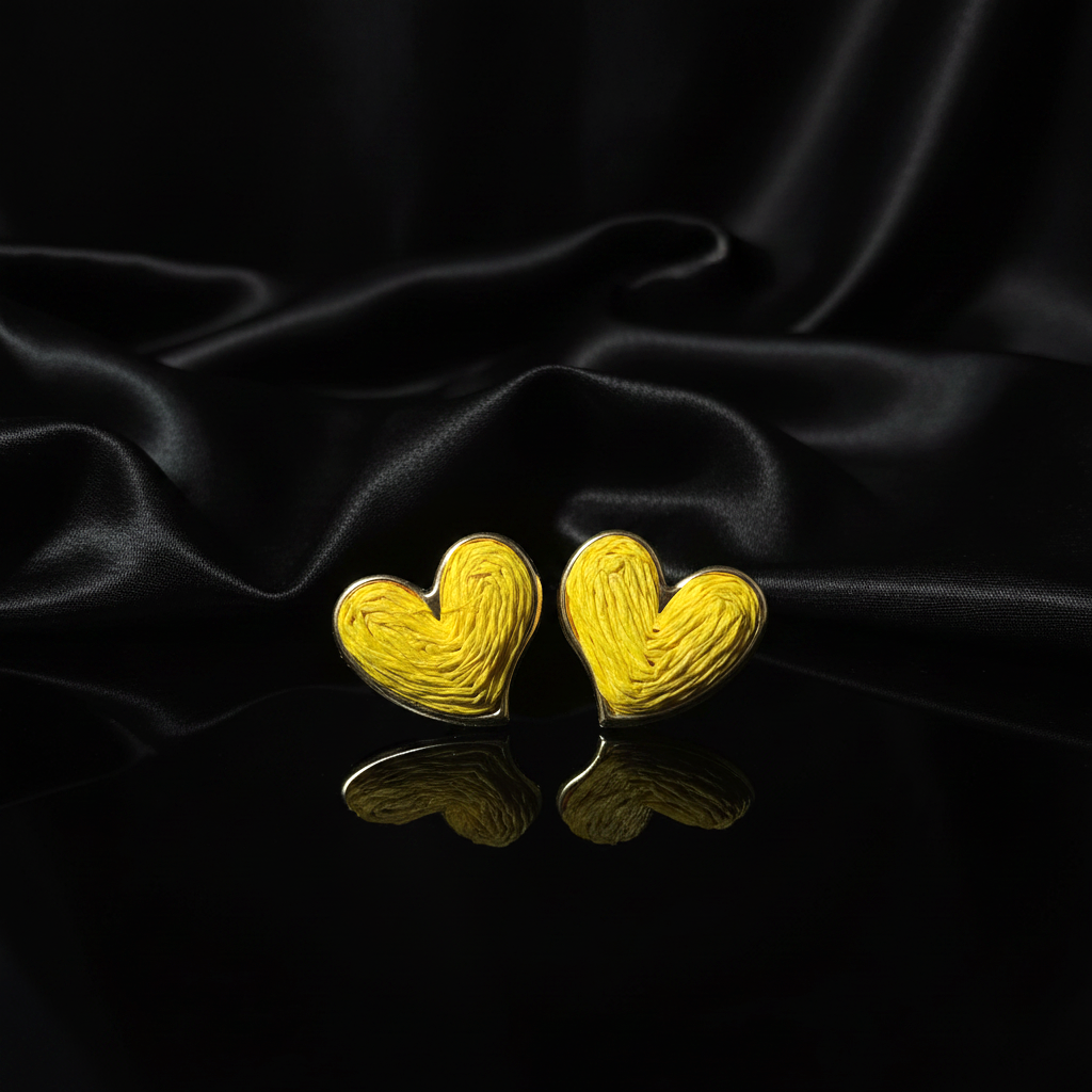 JEWELIXIRS Heart Raffia Stud Earring