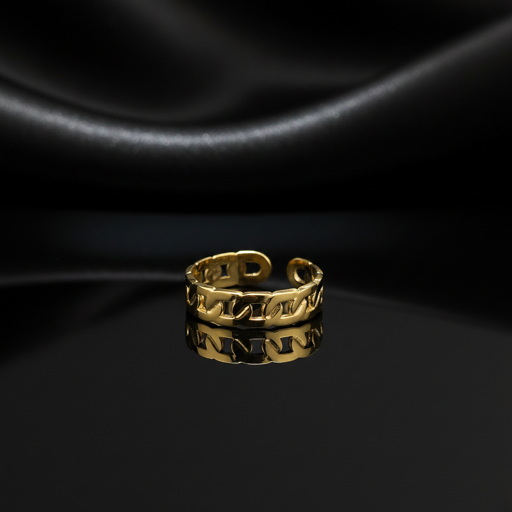 JEWELIXIRS Cuban Chain Link Ring