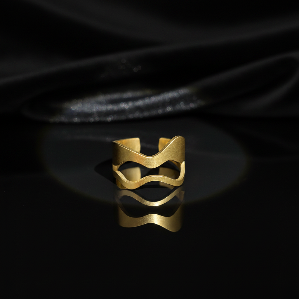 JEWELIXIRS Dual Wave Cutout Ring