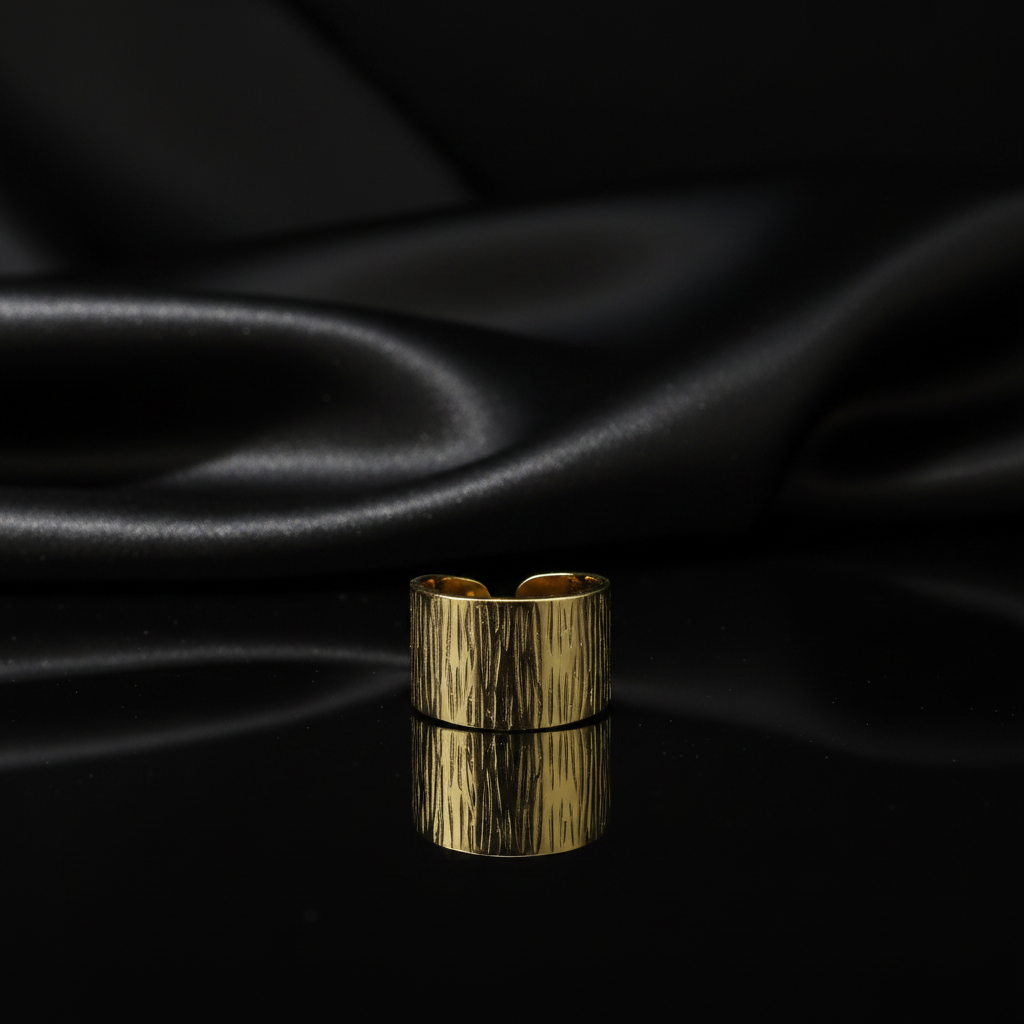 JEWELIXIRS Bark Texture Wide Ring