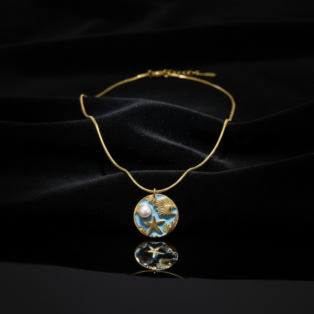 JEWELIXIRS Ocean Medallion Necklace