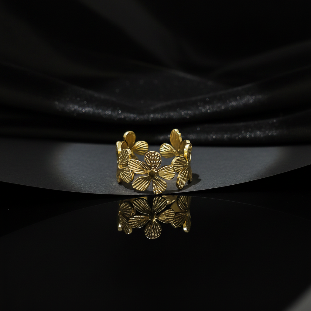JEWELIXIRS Floral Crown Ring