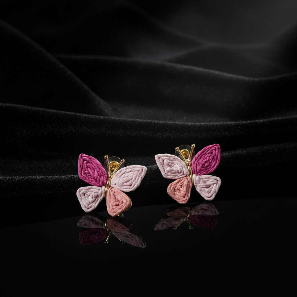 JEWELIXIRS Butterfly Raffia Stud Earring