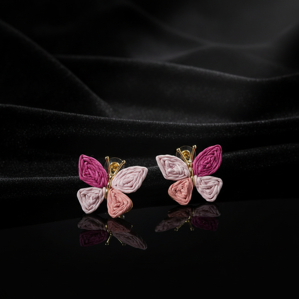 JEWELIXIRS Butterfly Raffia Stud Earring
