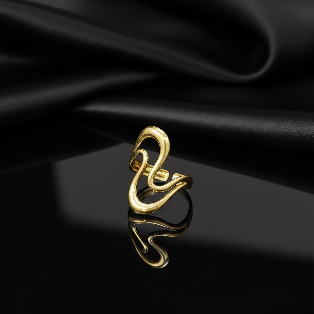 JEWELIXIRS Interlock Wave Open Ring