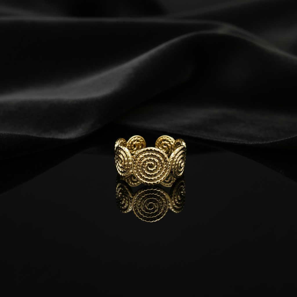 JEWELIXIRS Spiral Disc Ring
