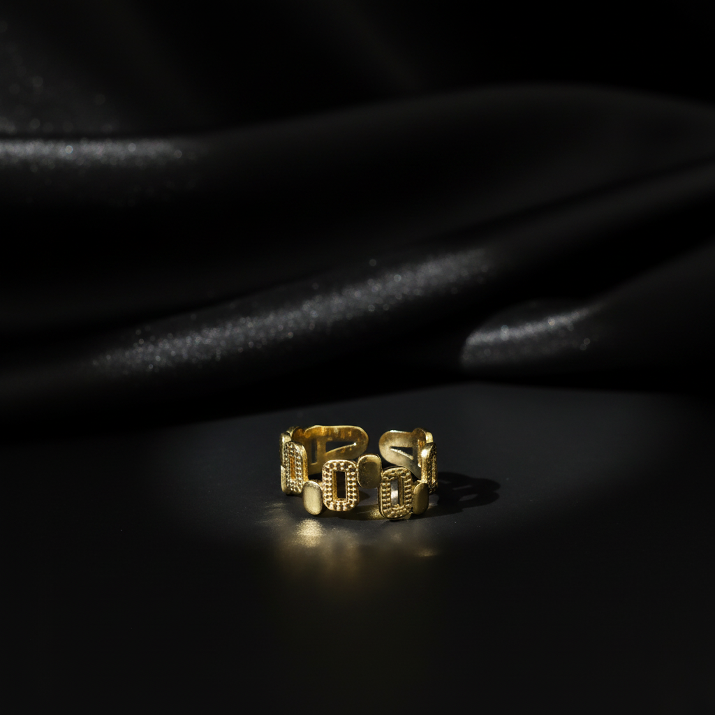 JEWELIXIRS Dotted Frame Chain Ring