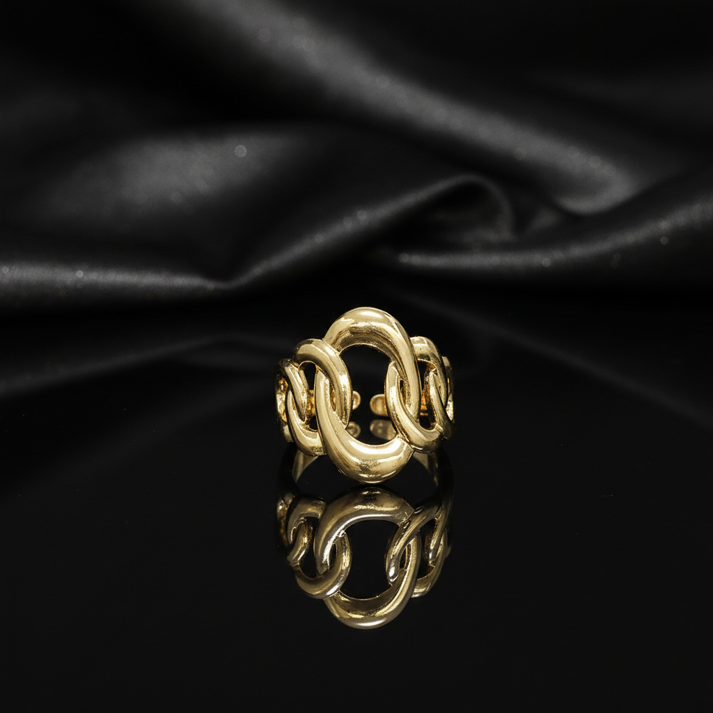 JEWELIXIRS Chain Link Statement Ring