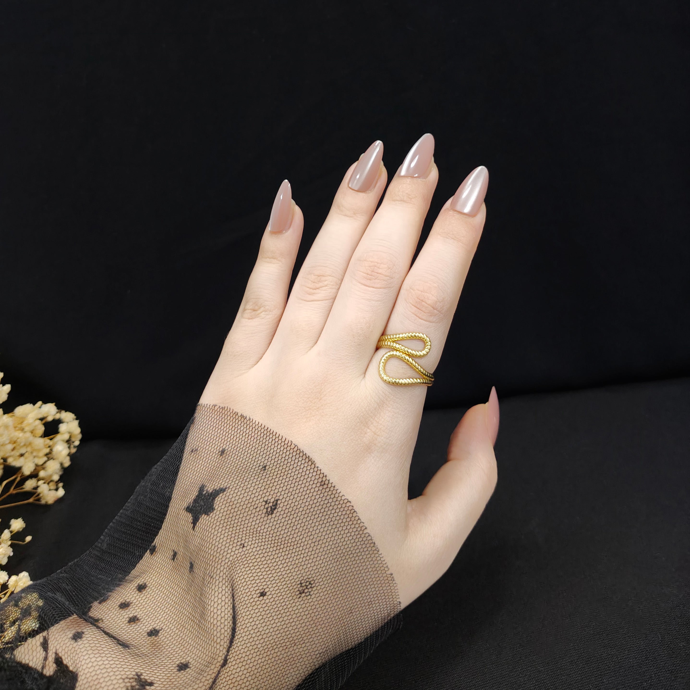 JEWELIXIRS Double Serpent Wave Ring