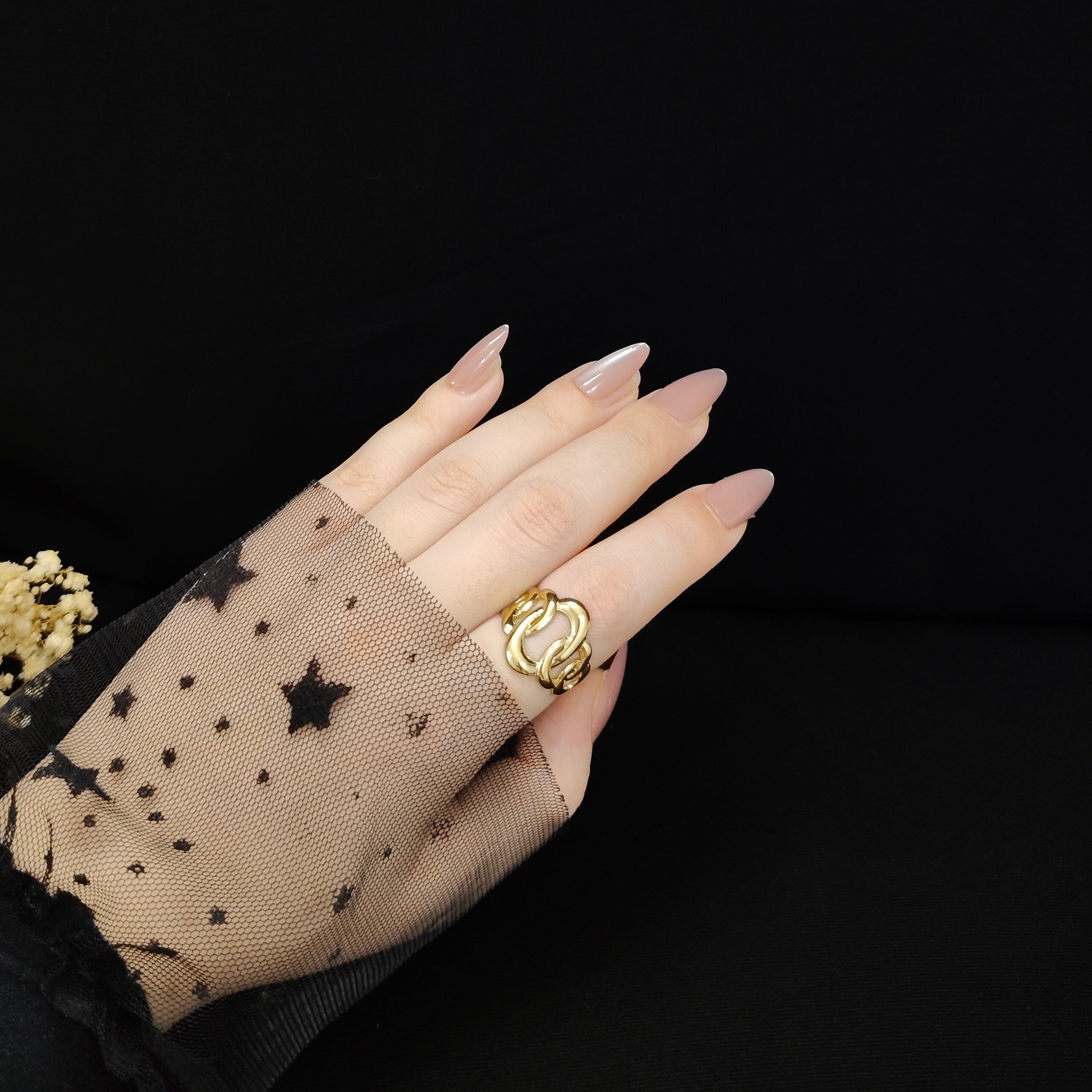 JEWELIXIRS Chain Link Statement Ring