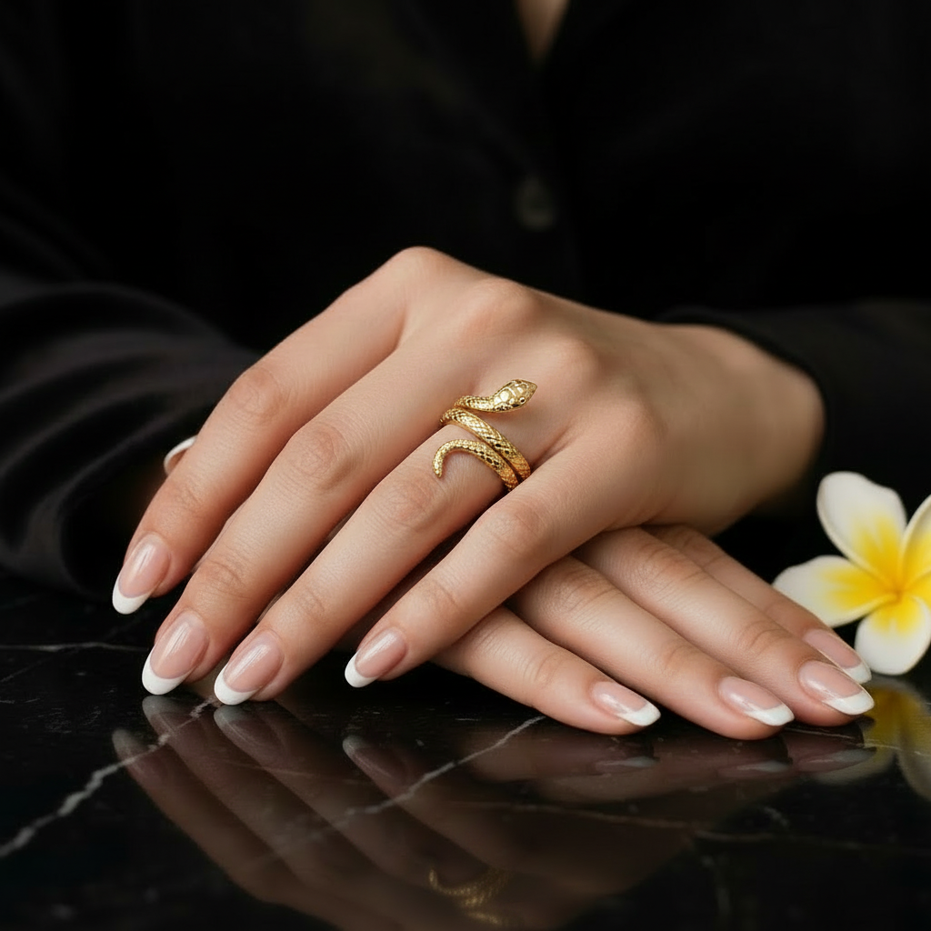 JEWELIXIRS Coiled Serpent Wrap Ring
