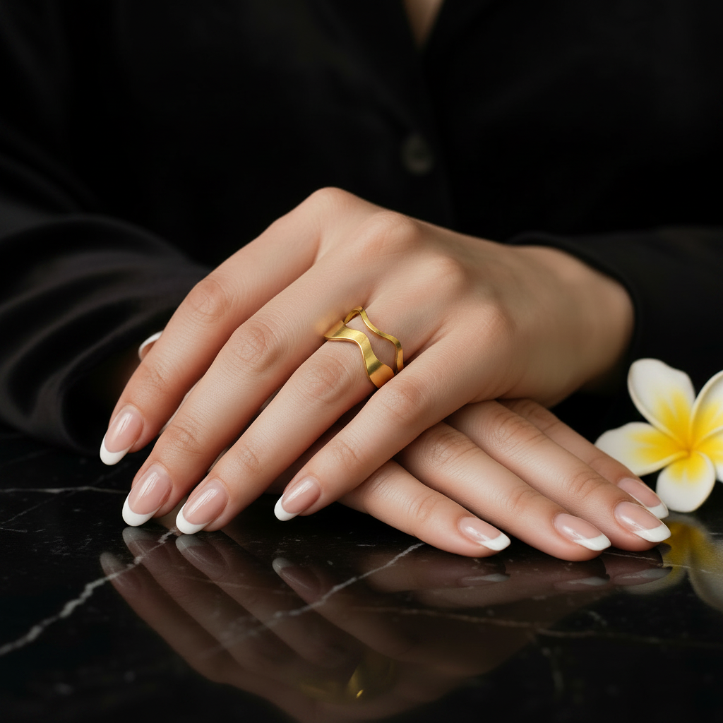 JEWELIXIRS Dual Wave Cutout Ring