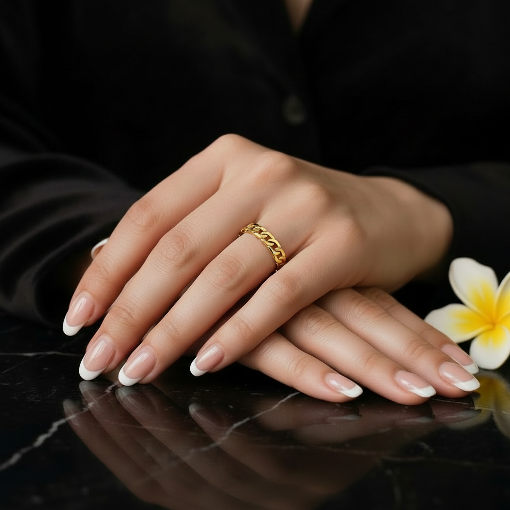 JEWELIXIRS Cuban Chain Link Ring