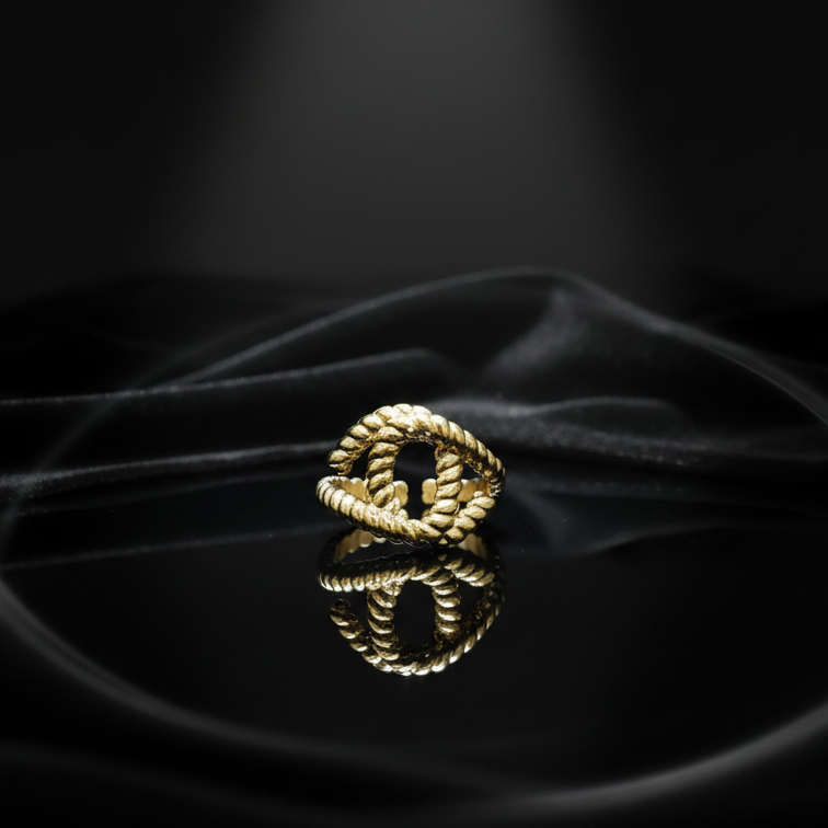 JEWELIXIRS Twisted Rope Knot Ring