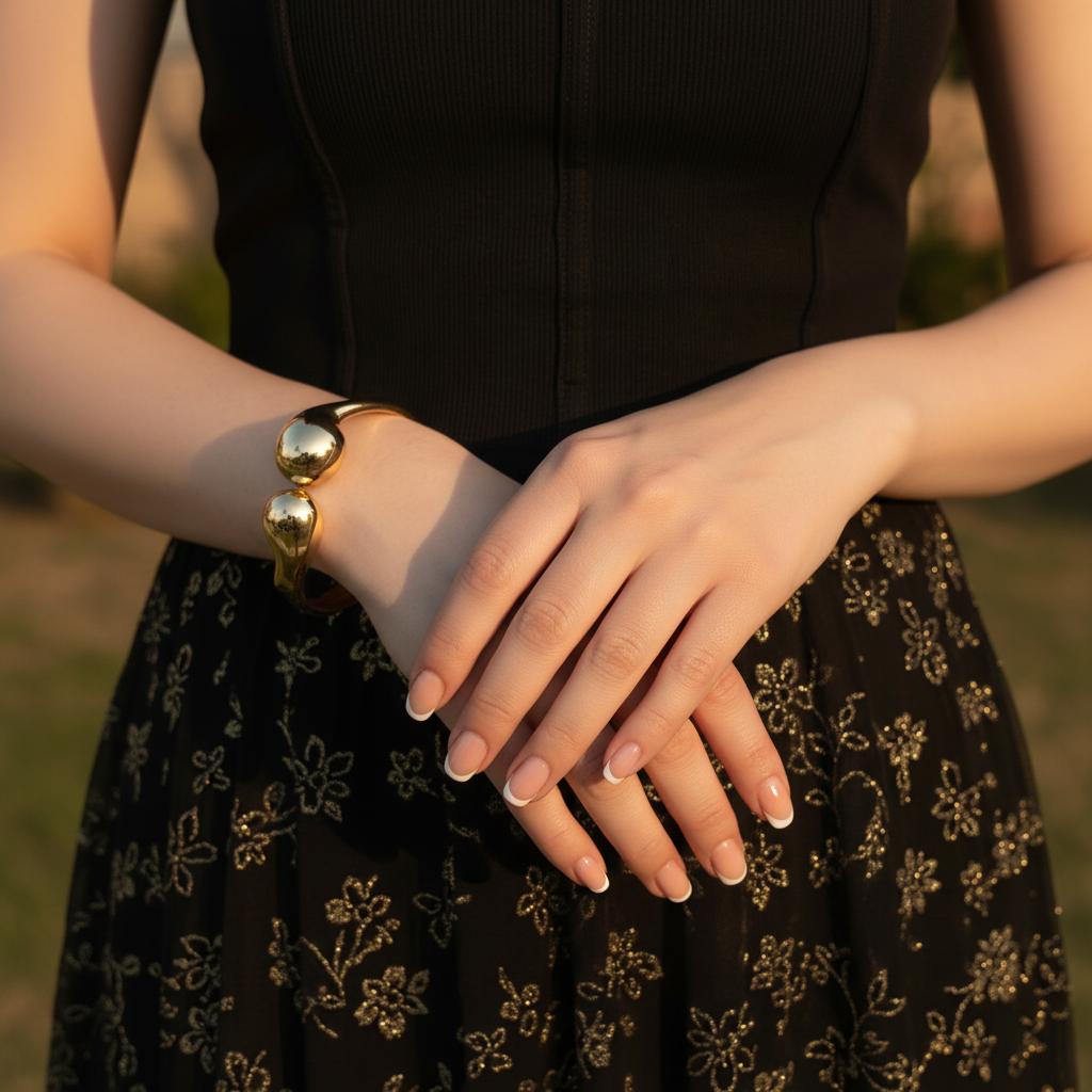 JEWELIXIRS Dual Orb Cuff Bracelet