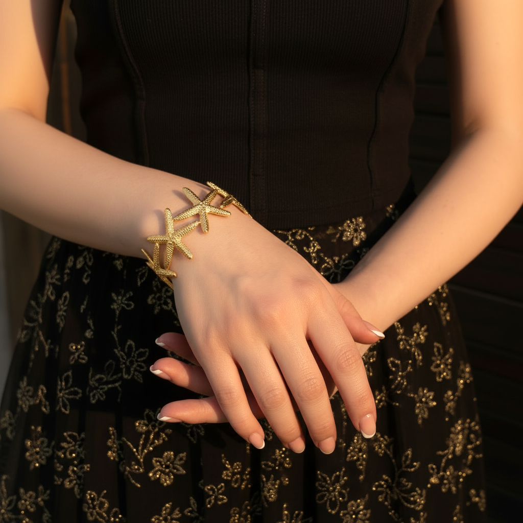 JEWELIXIRS Starfish Cuff Bracelet