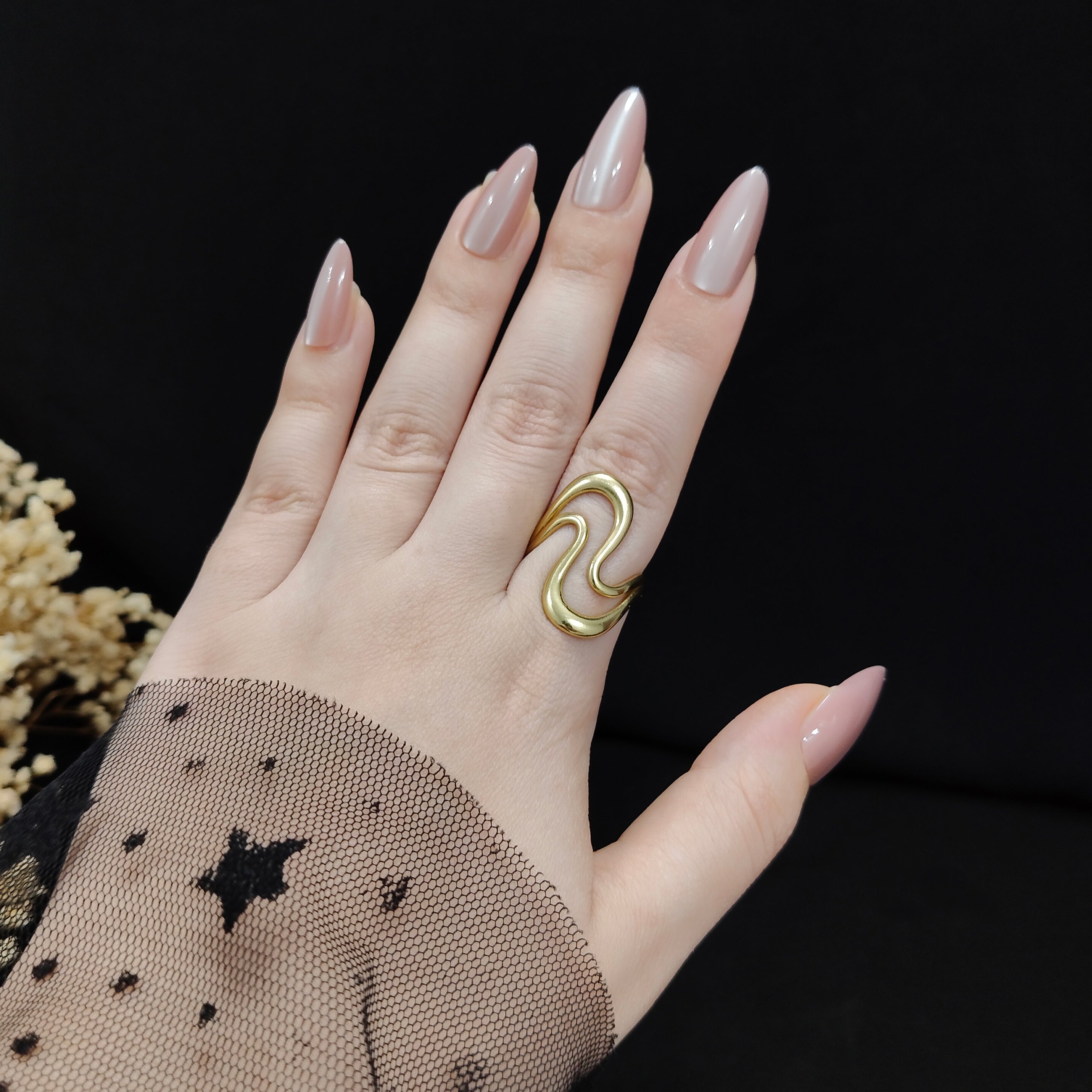 JEWELIXIRS Interlock Wave Open Ring