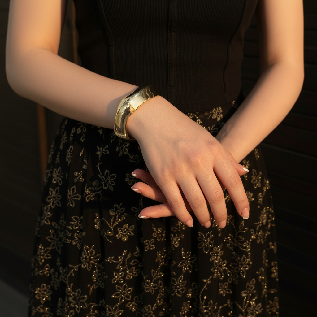 JEWELIXIRS Sculptural Hinged Bracelet
