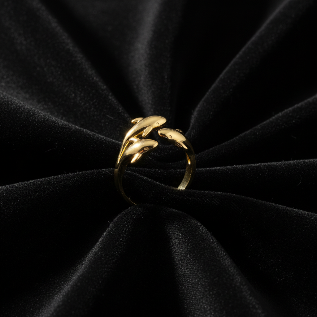 JEWELIXIRS Trio Dolphin Cuff Ring