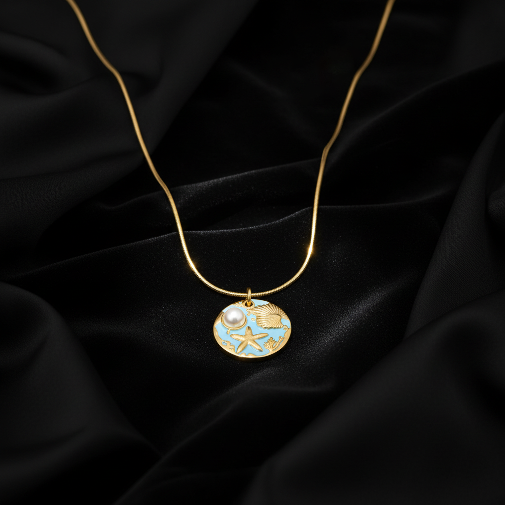 JEWELIXIRS Ocean Medallion Necklace