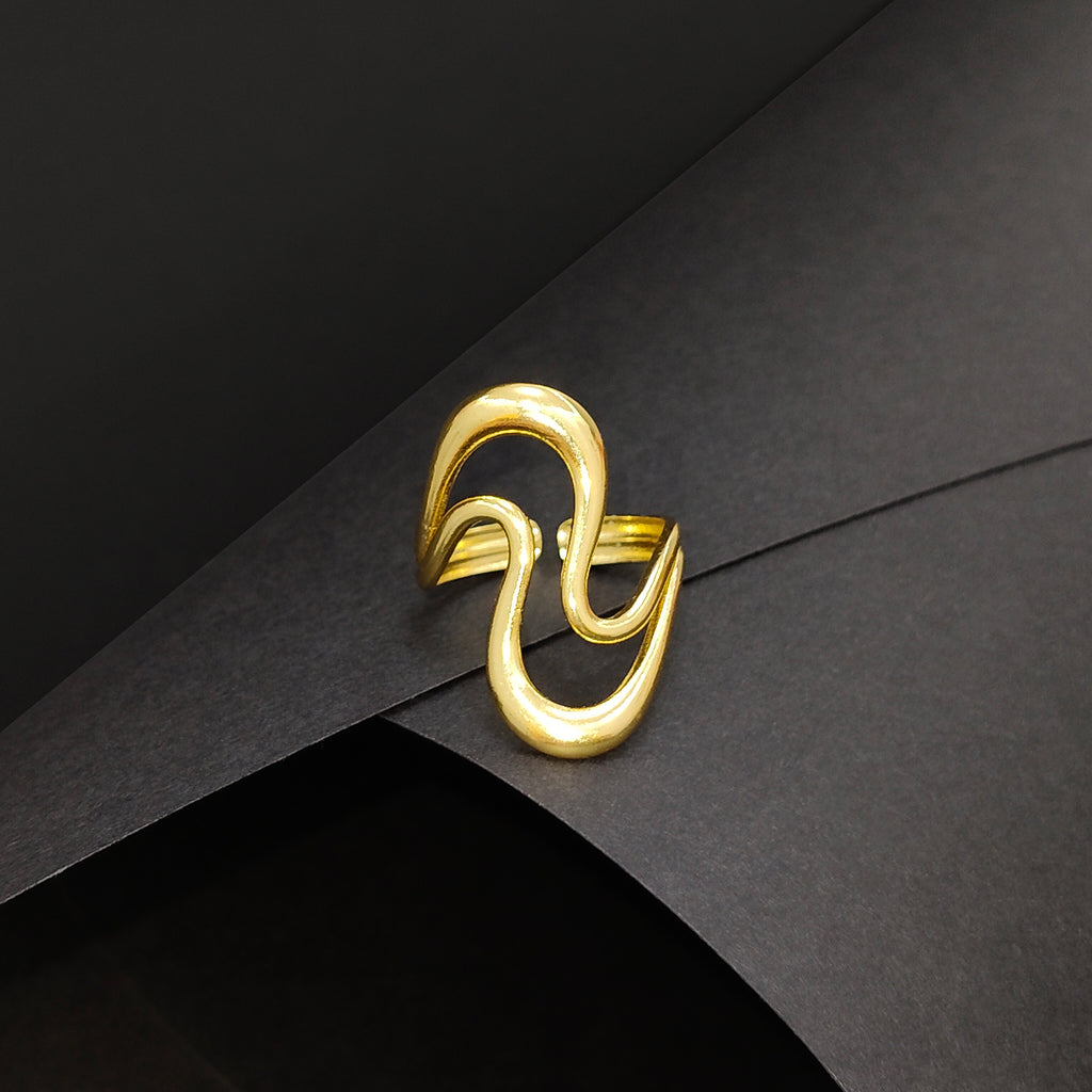 JEWELIXIRS Interlock Wave Open Ring