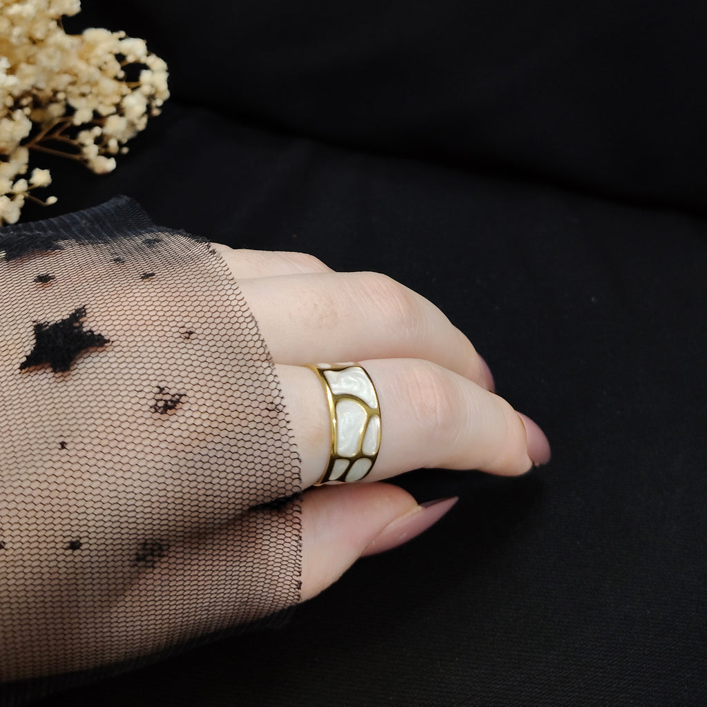 JEWELIXIRS Mosaic Cuff Ring