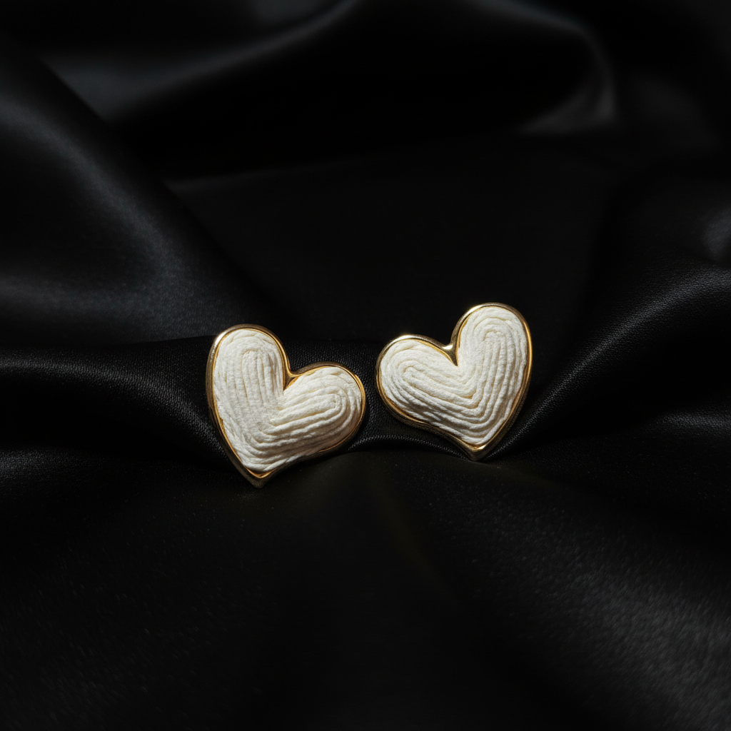 JEWELIXIRS Heart Raffia Stud Earring