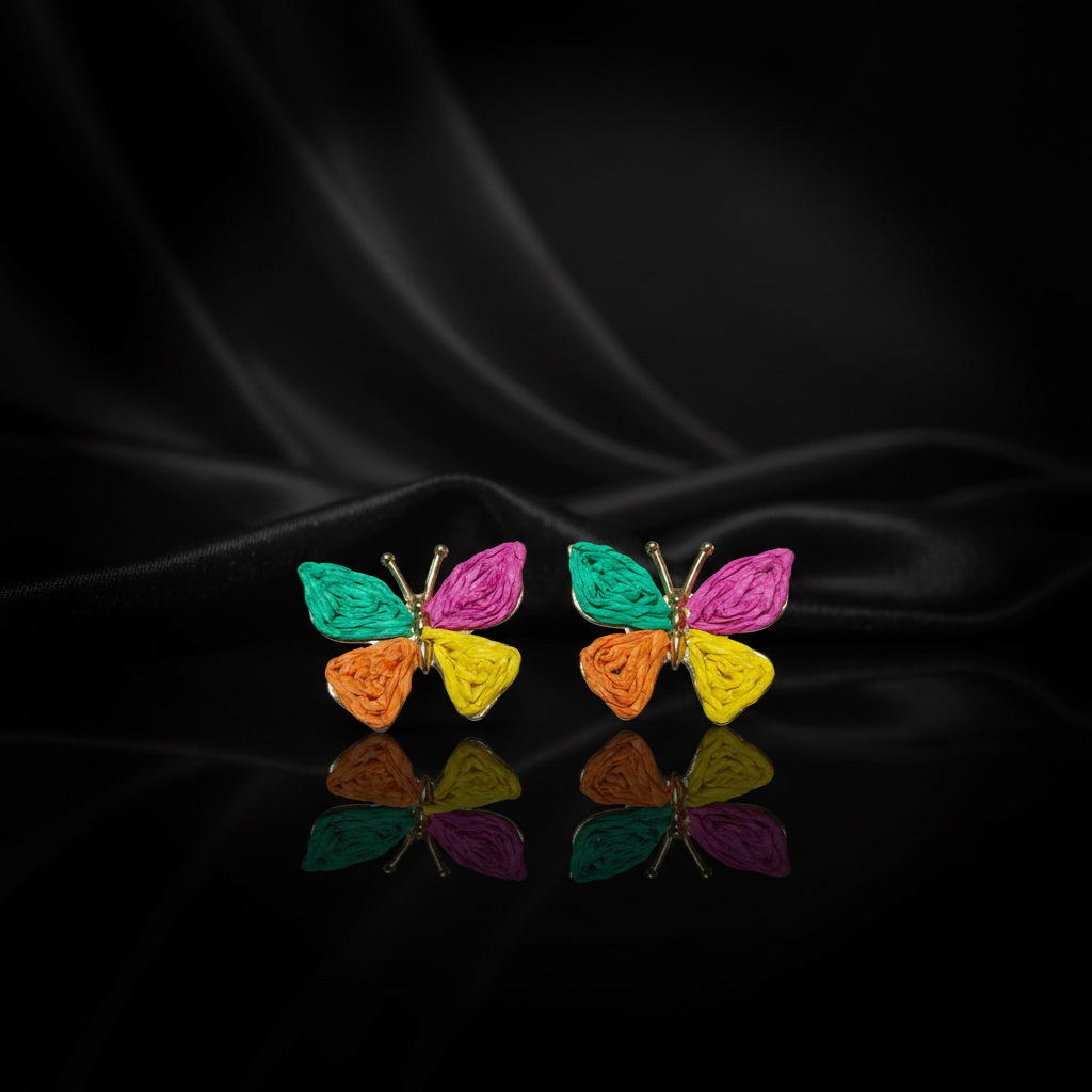 JEWELIXIRS Butterfly Raffia Stud Earring
